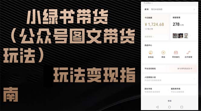 【2024.10.11】小绿书带货（公众号图文带货玩法）玩法变现指南百度网盘免费下载-芽米宝库