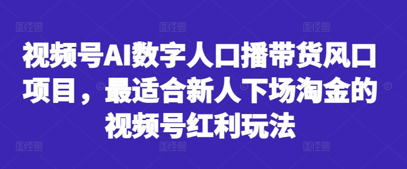 【2024.10.10】视频号AI数字人口播带货风口项目，最适合新人下场淘金的视频号红利玩法百度网盘免费下载-芽米宝库