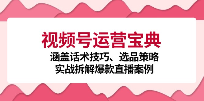 图片[1]-【2024.10.03】视频号运营宝典：涵盖话术技巧、选品策略、实战拆解爆款直播案例百度网盘免费下载-芽米宝库