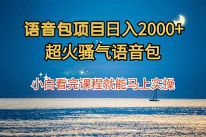【2024.09.26】语音包项目 日入2000+ 超火骚气语音包小白看完课程就能马上实操百度网盘免费下载-芽米宝库