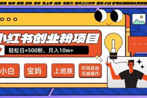 【2024.09.25】小红书创业粉项目日+500粉，每天20分钟躺赚长尾收益，无脑操作，宝妈，小白抓紧冲百度网盘免费下载-芽米宝库