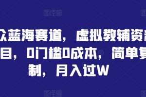 【2024.09.23】小众蓝海赛道，虚拟教辅资料项目，0门槛0成本，简单复制，月入过W百度网盘免费下载-芽米宝库