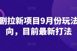 【2024.09.23】短剧拉新项目9月份玩法方向，目前最新打法百度网盘免费下载-芽米宝库