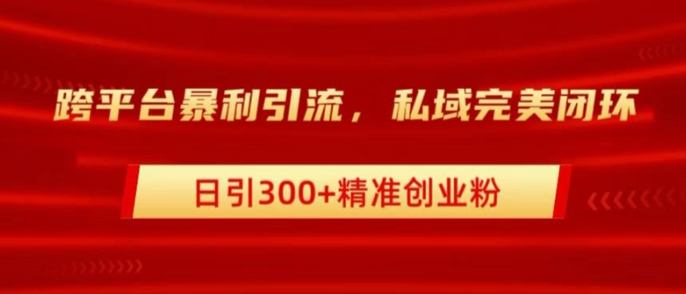 图片[1]-【2024.09.22】跨平台暴力引流，私域完美闭环，日引100+精准创业粉百度网盘免费下载-芽米宝库