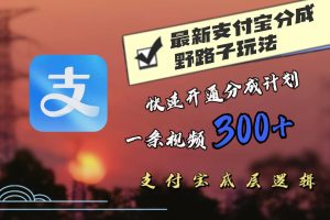 【2024.09.21】最近很火的支付宝分成野路子玩法，快速开通分成撸收益，一条视频3张，干货分享百度网盘免费下载-芽米宝库