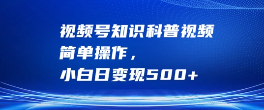 图片[1]-【2024.09.20】视频号知识科普视频，简单操作，小白日变现500+百度网盘免费下载-芽米宝库