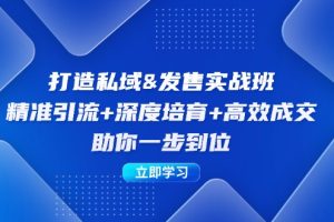 【2024.09.20】打造私域&发售实操班：精准引流+深度培育+高效成交，助你一步到位百度网盘免费下载-芽米宝库