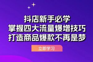【2024.09.19】抖店新手必学：掌握四大流量爆增技巧，打造商品爆款不再是梦百度网盘免费下载-芽米宝库
