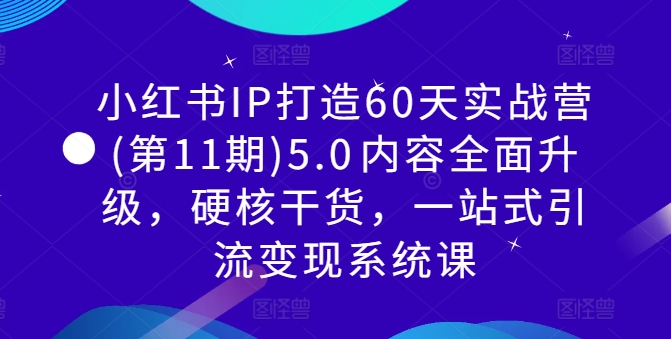 图片[1]-【2024.09.16】小红书IP打造60天实战营(第11期)5.0​内容全面升级，硬核干货，一站式引流变现系统课百度网盘免费下载-芽米宝库