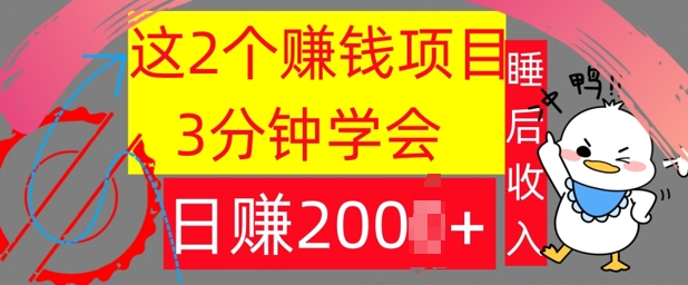图片[1]-【2024.09.10】这2个项目，3分钟学会，日赚几张，懒人捡钱百度网盘免费下载-芽米宝库