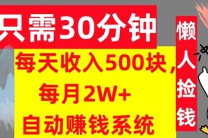 【2024.09.07】只需30分钟，每天收入5张，每月2W+自动赚钱系统，懒人躺赚百度网盘免费下载-芽米宝库