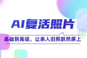 【2024.09.07】AI复活照片技巧课：基础到高级，让亲人旧照跃然屏上（无水印）百度网盘免费下载-芽米宝库