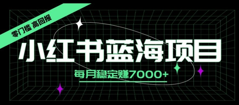 图片[1]-【2024.09.06】小红书蓝海项目，零门槛、高回报，每月稳定赚7000+百度网盘免费下载-芽米宝库