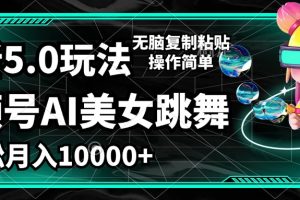 【2024.09.06】视频号最新玩法，AI美女跳舞，轻松月入一万+，简单上手就会百度网盘免费下载-芽米宝库
