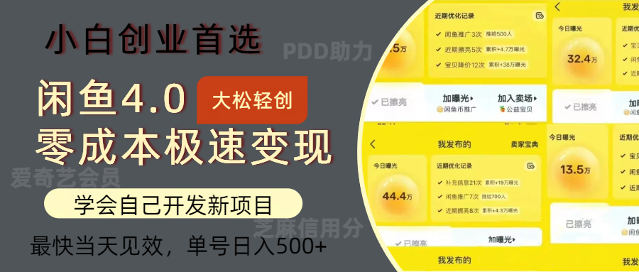 图片[1]-【2024.09.03】闲鱼0成本极速变现项目，多种变现方式 单号日入500+最新玩法百度网盘免费下载-芽米宝库