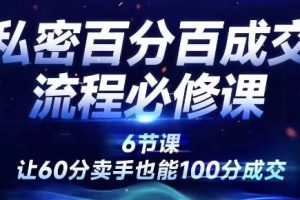 【2024.09.03】私密百分百成交流程线上训练营，绝对成交，让60分卖手也能100分成交百度网盘免费下载-芽米宝库