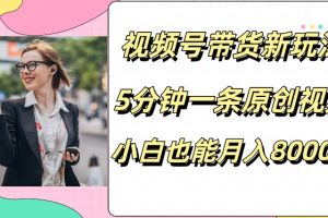 【2024.09.03】视频号带货新玩法，5分钟一条原创视频，小白也能月入8000+百度网盘免费下载-芽米宝库