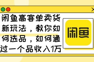 【2024.08.31】闲鱼高客单卖货新玩法，教你如何选品，如何通过一个品收入1万+百度网盘免费下载-芽米宝库