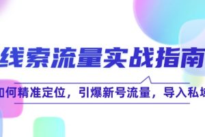 【2024.08.31】线索流量实战指南：如何精准定位，引爆新号流量，导入私域百度网盘免费下载-芽米宝库