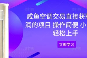 【2024.08.29】咸鱼空调交易直接获取纯利润的项目 操作简便 小白也可轻松上手百度网盘免费下载-芽米宝库