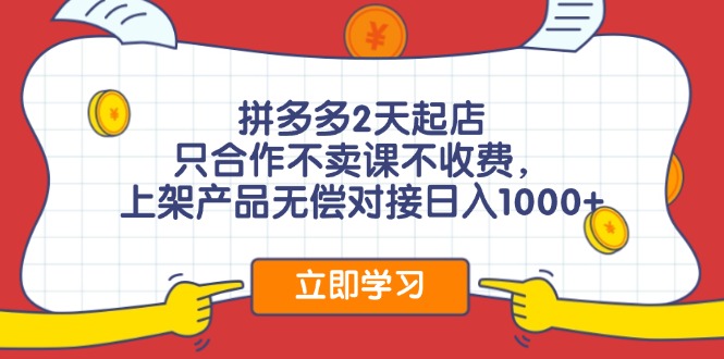 图片[1]-【2024.08.29】拼多多0成本开店，只合作不卖课不收费，0成本尝试，日赚千元+百度网盘免费下载-芽米宝库