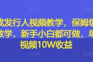 【2024.08.28】游戏发行人视频教学，保姆级实操教学，新手小白都可做，单条视频10W收益百度网盘免费下载-芽米宝库