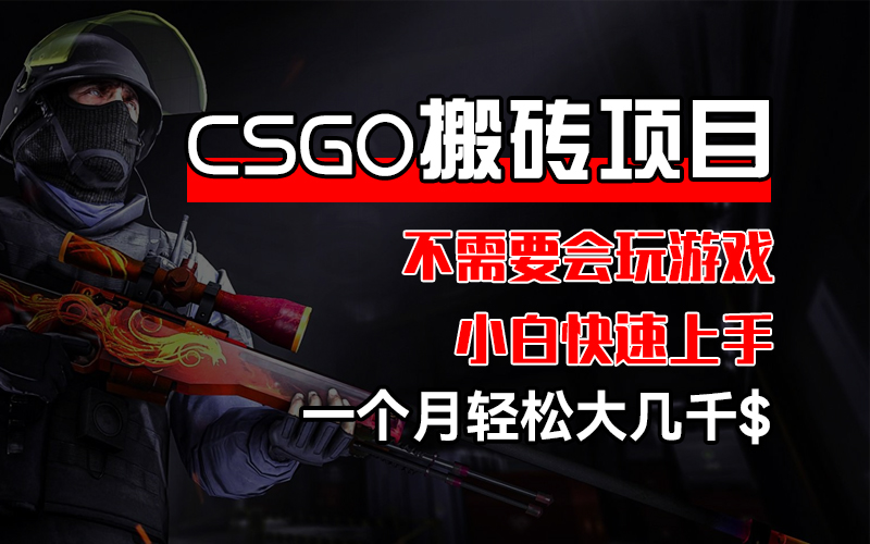 图片[1]-【2024.08.27】CSGO 装备搬砖项目，操作简单，不需要会玩游戏，小白也能快速上手，一个月轻松大几千美元百度网盘免费下载-芽米宝库