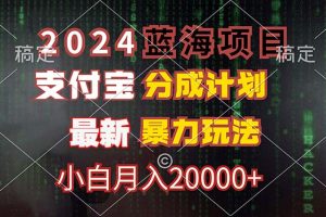 【2024.08.28】2024蓝海项目，支付宝分成计划，暴力玩法，刷爆播放量，小白月入20000+百度网盘免费下载-芽米宝库