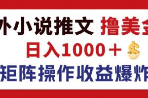 【2024.08.27】最新海外小说推文撸美金，日入1000＋ 蓝海市场，矩阵放大收益爆炸百度网盘免费下载-芽米宝库