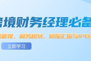 【2024.08.27】跨境财务经理必备：资金管理、税务规划、财报汇报与IPO实战百度网盘免费下载-芽米宝库