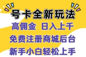 【2024.08.26】号卡全新玩法来袭，高佣金 日入上千，免费开后台，小白轻松操作百度网盘免费下载-芽米宝库
