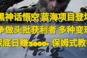 【2024.08.25】黑神话悟空，蓝海项目登场，争做头批获利者，多种变现日赚3k，保姆式教学百度网盘免费下载-芽米宝库