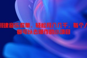 【2024.08.24】创建音乐歌单，轻松月入几千，每个人都可以去操作的小项目百度网盘免费下载-芽米宝库