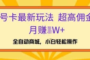 【2024.08.22】号卡最新玩法，高佣金当日出单，月赚1W+百度网盘免费下载-芽米宝库