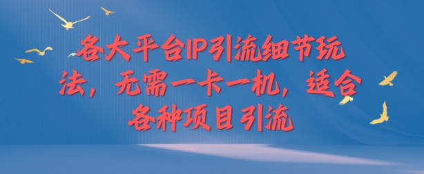 图片[1]-【2024.08.20】各大平台IP引流细节玩法，无需一卡一机，适合各种项目引流百度网盘免费下载-芽米宝库