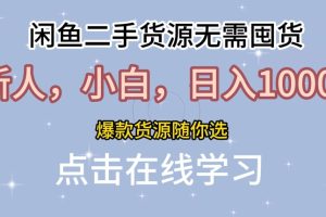 【2024.08.20】闲鱼二手货源无需国货，新人，小白，日入1k，爆款货源随你选百度网盘免费下载-芽米宝库
