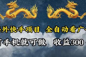 【2024.08.17】海外快手项目，利用工具全自动看广告，每天轻松 300+百度网盘免费下载-芽米宝库