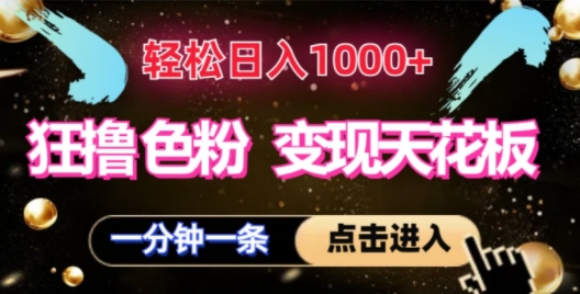 图片[1]-【2024.08.17】狂撸S粉变现天花板，轻松日入1000+，一单200+百度网盘免费下载-芽米宝库
