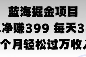 【2024.08.16】蓝海暴力，一单净赚399每天3小时 1个月轻松4位数收入百度网盘免费下载-芽米宝库