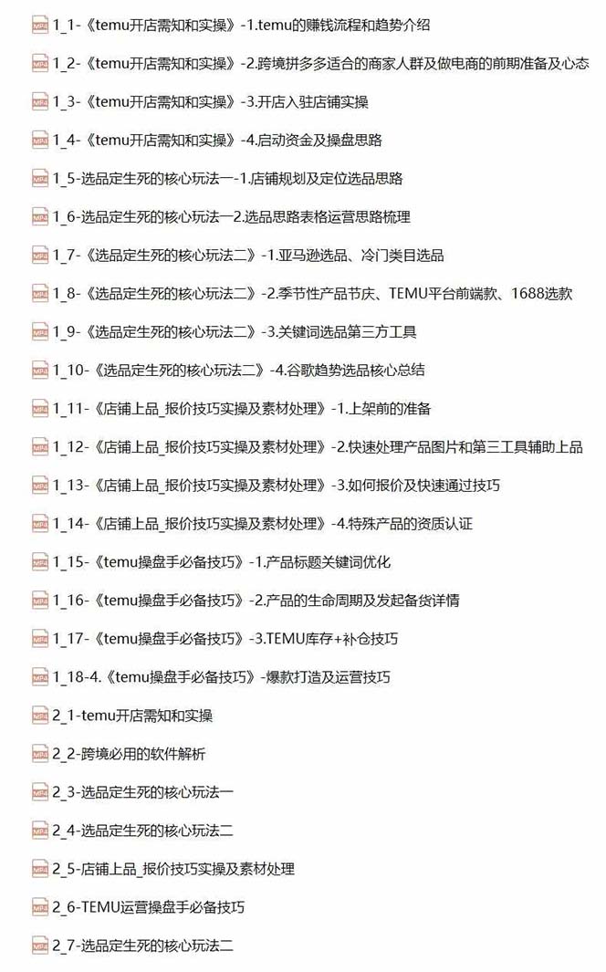 图片[2]-【2024.08.13】2024TEMU拼多多跨境开店、运营、选品（25节视频课）百度网盘免费下载-芽米宝库