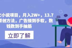 【2024.08.12】漫画爽文小说项目，月入2W+，13.7万赞的原创方法，广告接到手软，数钱数到手抽筋百度网盘免费下载-芽米宝库