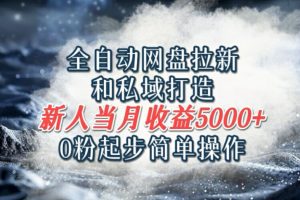 【2024.08.12】全自动网盘拉新和私域打造，0粉起步简单操作，新人入门当月收益5000以上百度网盘免费下载-芽米宝库