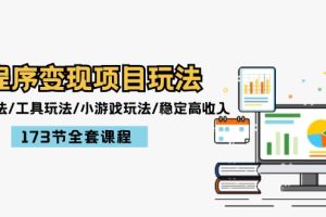 【2024.08.11】小程序变现项目玩法：图文玩法/工具玩法/小游戏玩法/稳定高收入/173节课程百度网盘免费下载-芽米宝库