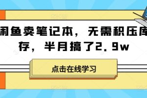 【2024.08.10】闲鱼卖笔记本，无需积压库存，半月搞了2.9w百度网盘免费下载-芽米宝库