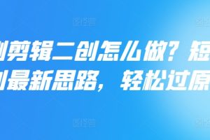 【2024.08.10】短剧剪辑二创怎么做？短剧二创最新思路，轻松过原创百度网盘免费下载-芽米宝库