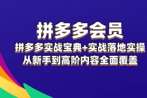 【2024.08.10】拼多多会员，拼多多实战宝典+实战落地实操，从新手到高阶内容全面覆盖百度网盘免费下载-芽米宝库