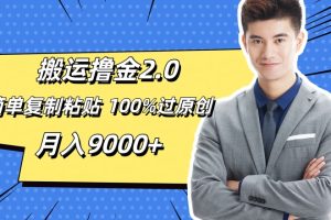 【2024.08.07】搬运撸金2.0，简单复制粘贴，100%过原创，月入9000+百度网盘免费下载-芽米宝库