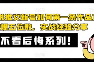 【2024.08.07】AI小说推文新号如何第一条作品直接爆五位数，实战经验分享百度网盘免费下载-芽米宝库
