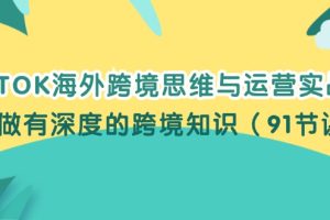 【2024.08.07】TIKTOK海外跨境思维与运营实战课，只做有深度的跨境知识（91节课）百度网盘免费下载-芽米宝库