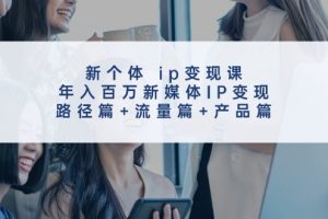 【2024.08.05】新个体 ip变现课，年入百万新媒体IP变现，路径篇+流量篇+产品篇百度网盘免费下载-芽米宝库